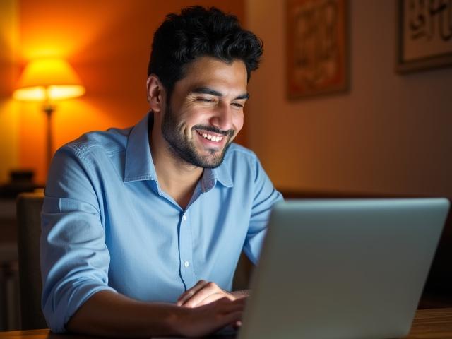 معلم في غزة يستخدم منصة DecoLearn