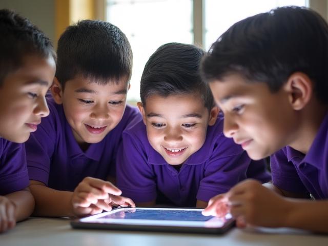 طلاب في مخيم لاجئين يتعلمون عبر الإنترنت